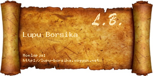 Lupu Borsika névjegykártya